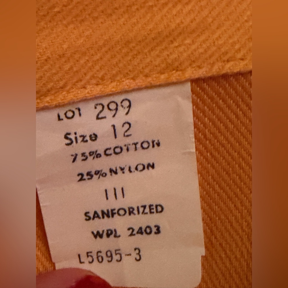 Vintage 1950s 1960s Orange Cotton Bermuda Shorts Long 25" Waist Clam Diggers XS - Picture 5 of 5